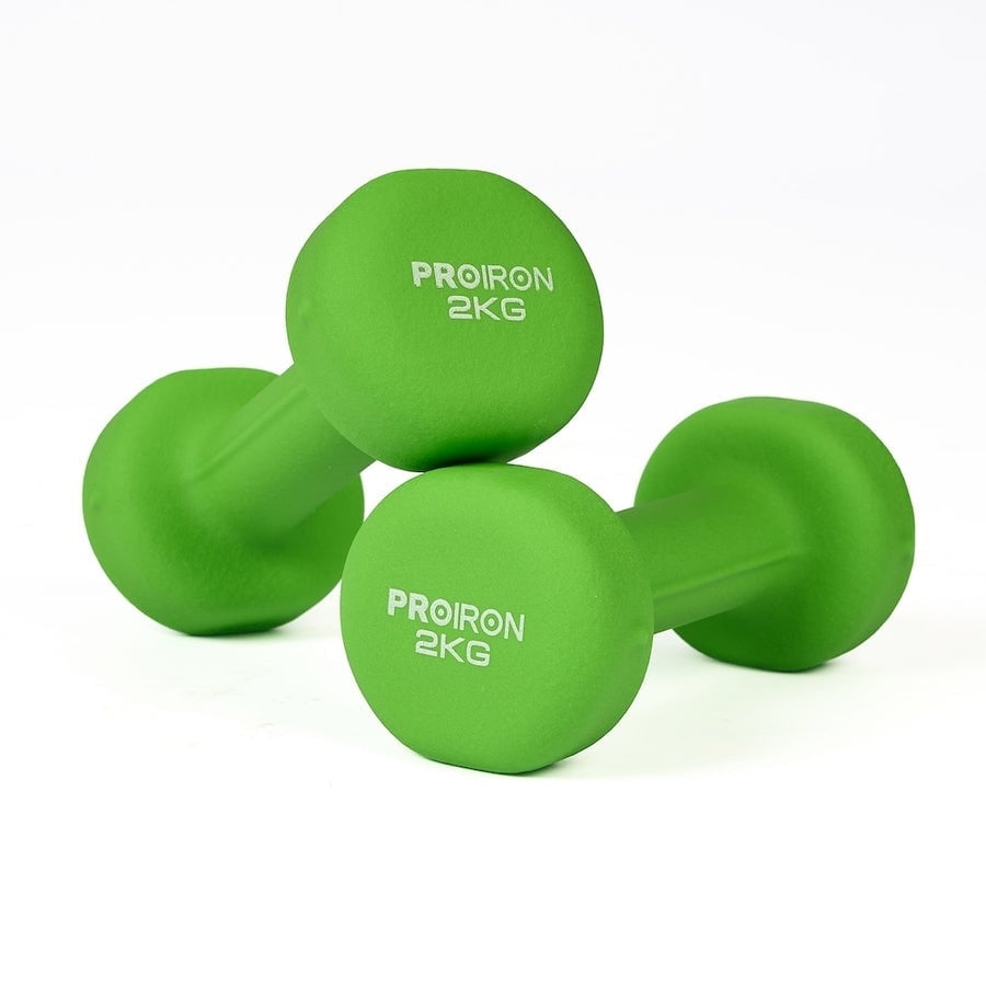 PAR DE MANCUERNAS DE NEOPRENO 2KG VERDE