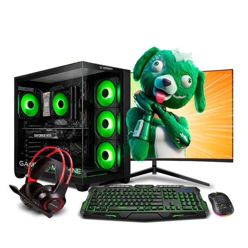 COMPUTADORA PC GAMER DRACO GREEN INTEL CORE I5 12400F 16GB 500GB 24' VA RTX3050 6GB MI PC LISTA - MIPCLISTA