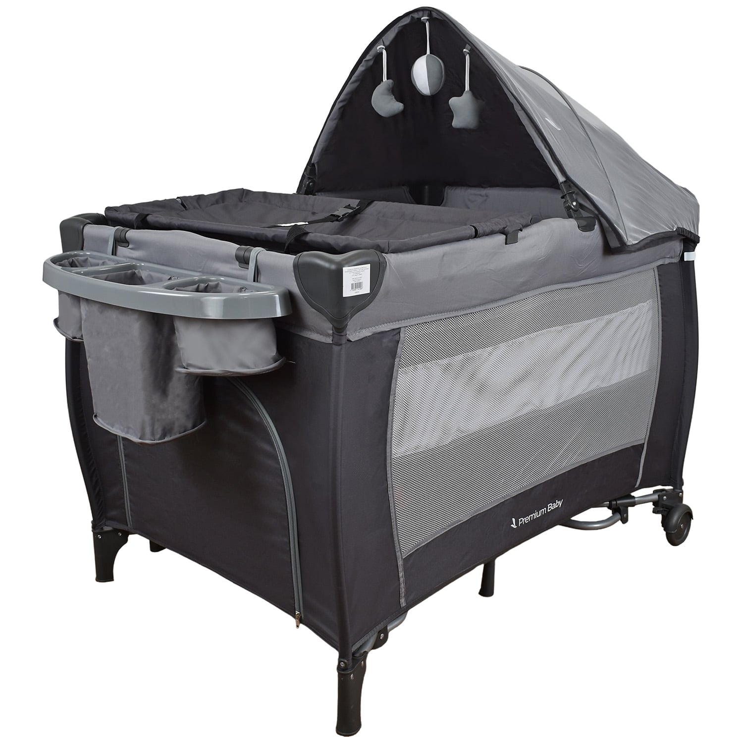 CUNA CORRAL MECEDORA PREMIUM BABY NAPOLES GRIS