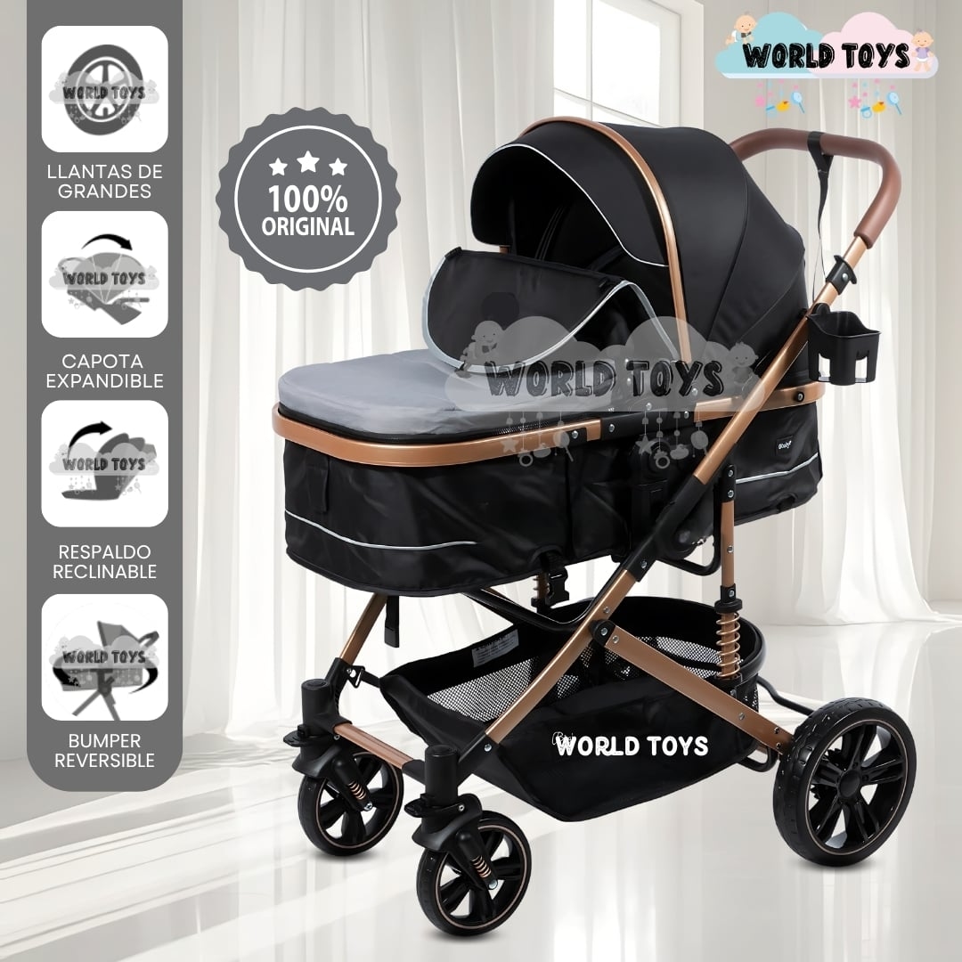 COCHE CUNA MOISÉS DE LUJO «INFINITIVE GOLD» GRIS