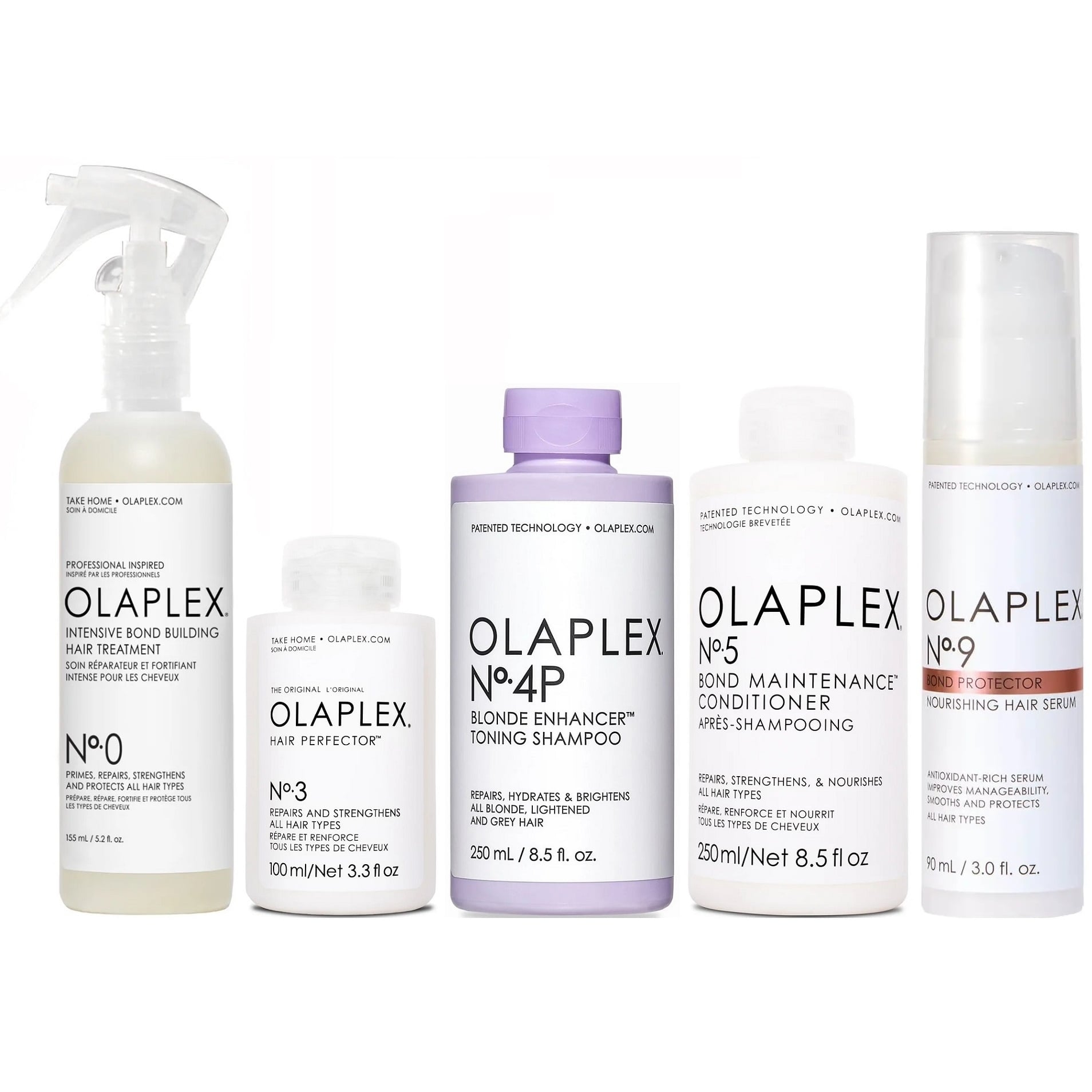 SET TRATAMIENTO CAPILAR OLAPLEX EMPHASEOLPX044 RUBIO N°0 + N°3 + N°4P + N°5 + N°9
