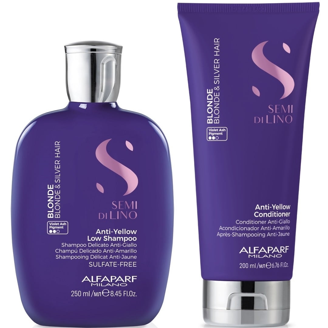 SHAMPOO SIN SAL ALFAPARF MILANO EMPHASEASDLB003 + ACONDICIONADOR CABELLO RUBIO BLONDE