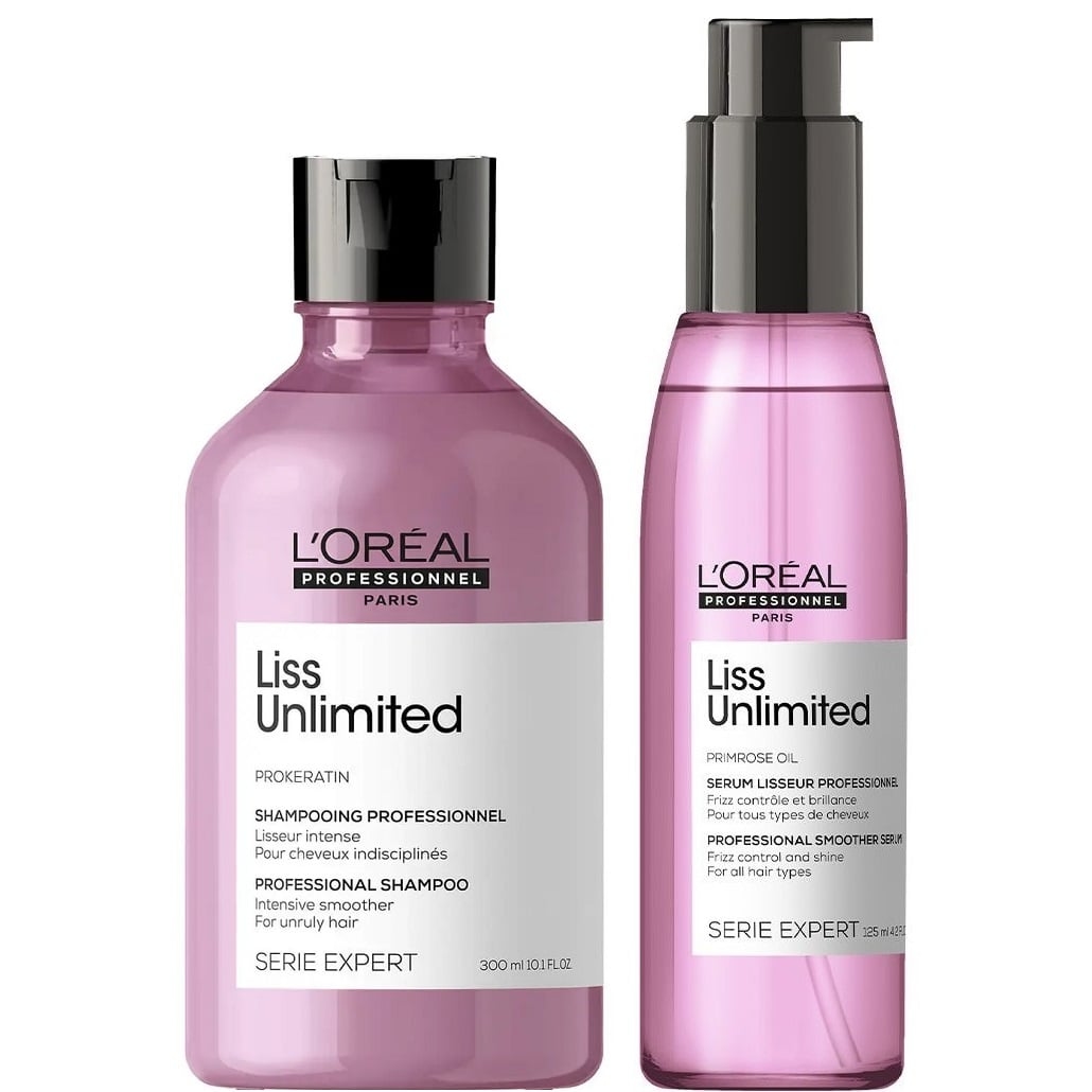 SHAMPOO ANTI FRIZZ LOREAL PROFESSIONNEL EMPHASELOLU006 + ACEITE PERFECCIONA BRILLO LOREAL LISS UNLIMITED