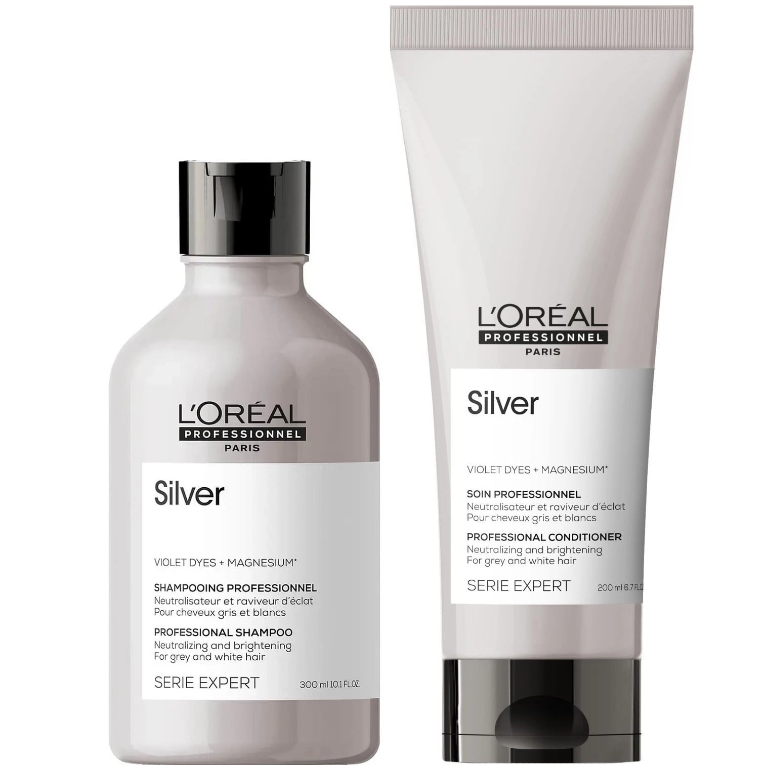 SHAMPOO LOREAL PROFESSIONNEL EMPHASELOSI004 300ML CABELLO GRIS O CANAS +ACONDICIONADOR LOREAL SILVER