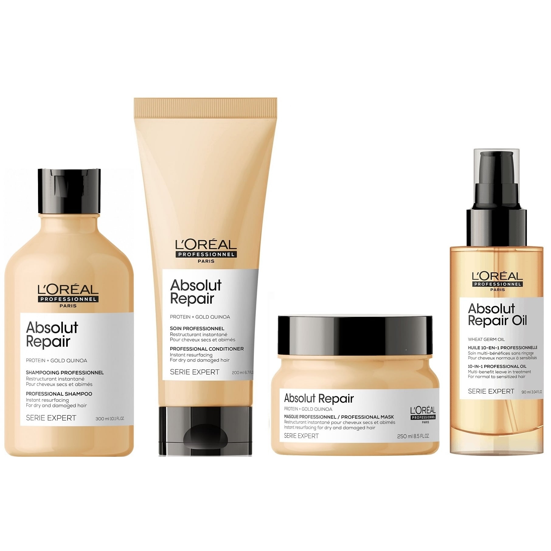 SHAMPOO LOREAL PROFESSIONNEL EMPHASELOARL013 300ML +CONDITIONER +MASCARILLA +SÉRUM LOREAL ABSOLUT REPAIR