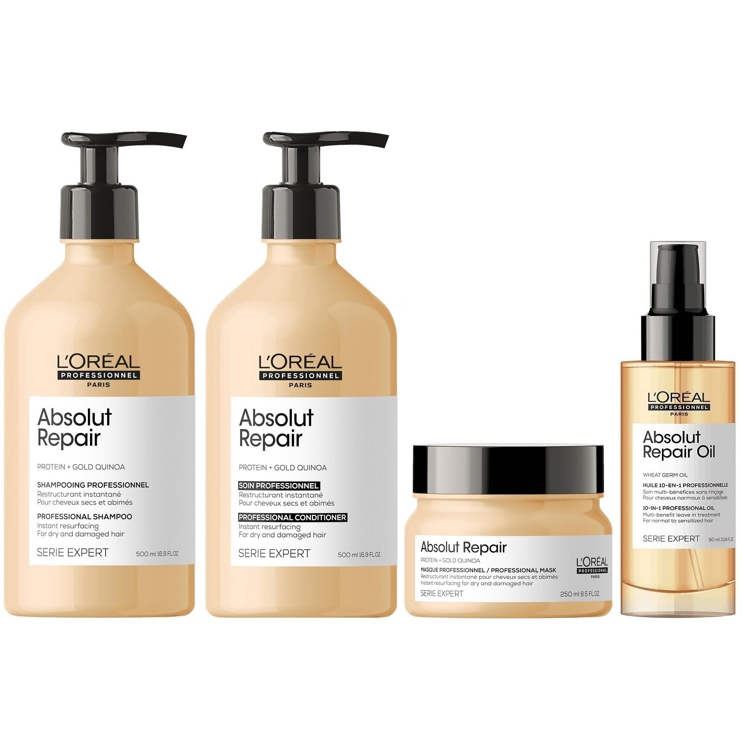 SHAMPOO LOREAL PROFESSIONNEL EMPHASELOARL022 500ML +CONDITIONER +MASCARILLA +SÉRUM LOREAL ABSOLUT REPAIR