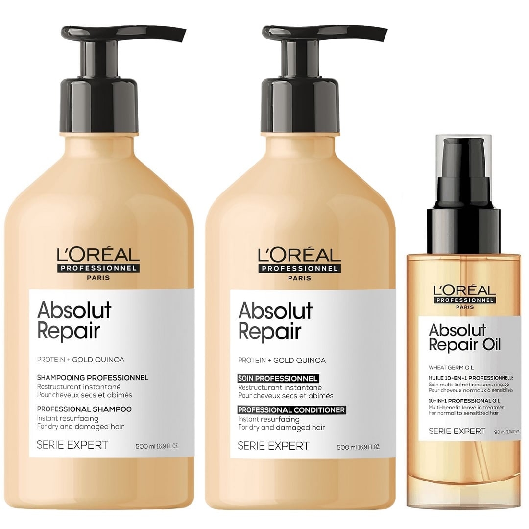 SHAMPOO LOREAL PROFESSIONNEL EMPHASELOARL020 500ML + ACONDICIONADOR + SÉRUM LOREAL ABSOLUT REPAIR