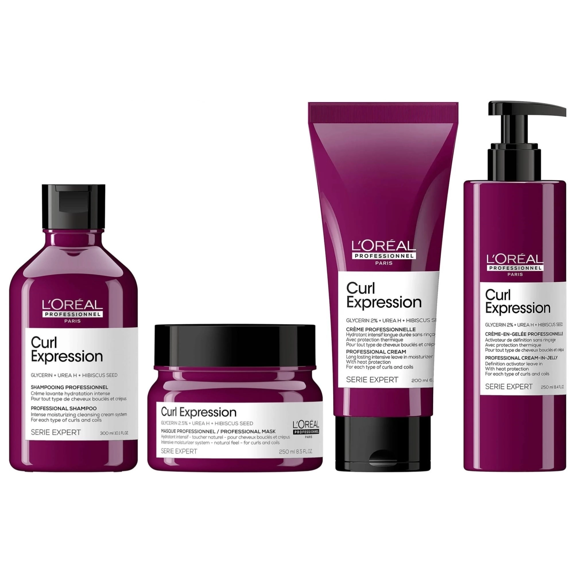 SHAMPOO LOREAL PROFESSIONNEL EMPHASELOCE017 HIDRATANTE + MASCARILLA + CREMA + GEL LOREAL CURL EXPRESSION