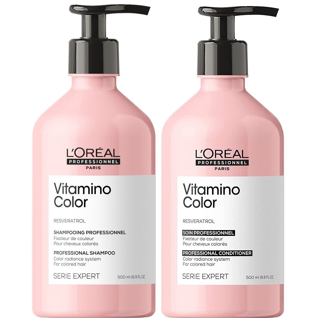 SHAMPOO LOREAL PROFESSIONNEL EMPHASELOVC014 500ML CABELLO TEÑIDO + ACONDICIONADOR LOREAL VITAMINO COLOR