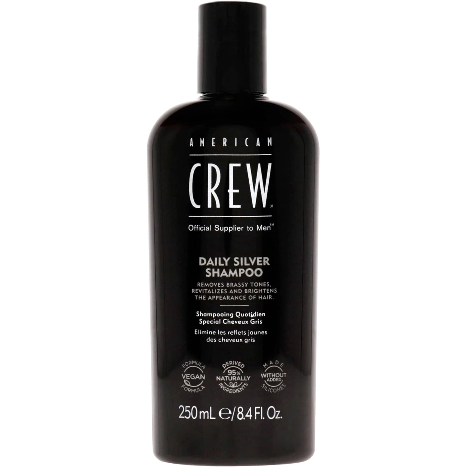 SHAMPOO AMERICAN CREW 250ML CABELLO CON CANAS SILVER MEN