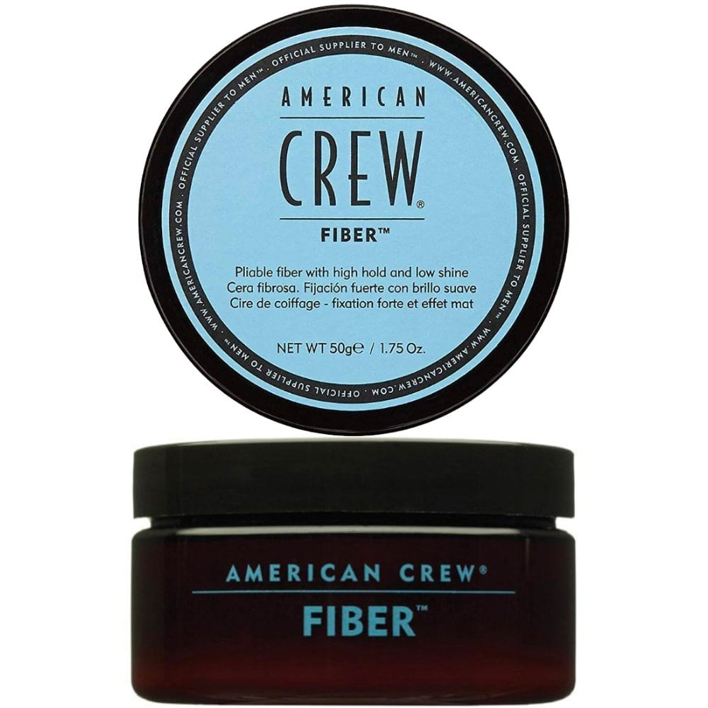 CERA AMERICAN CREW 50G FIBER FIBRA FIJACIÓN FUERTE Y ACABADO MATE MEN