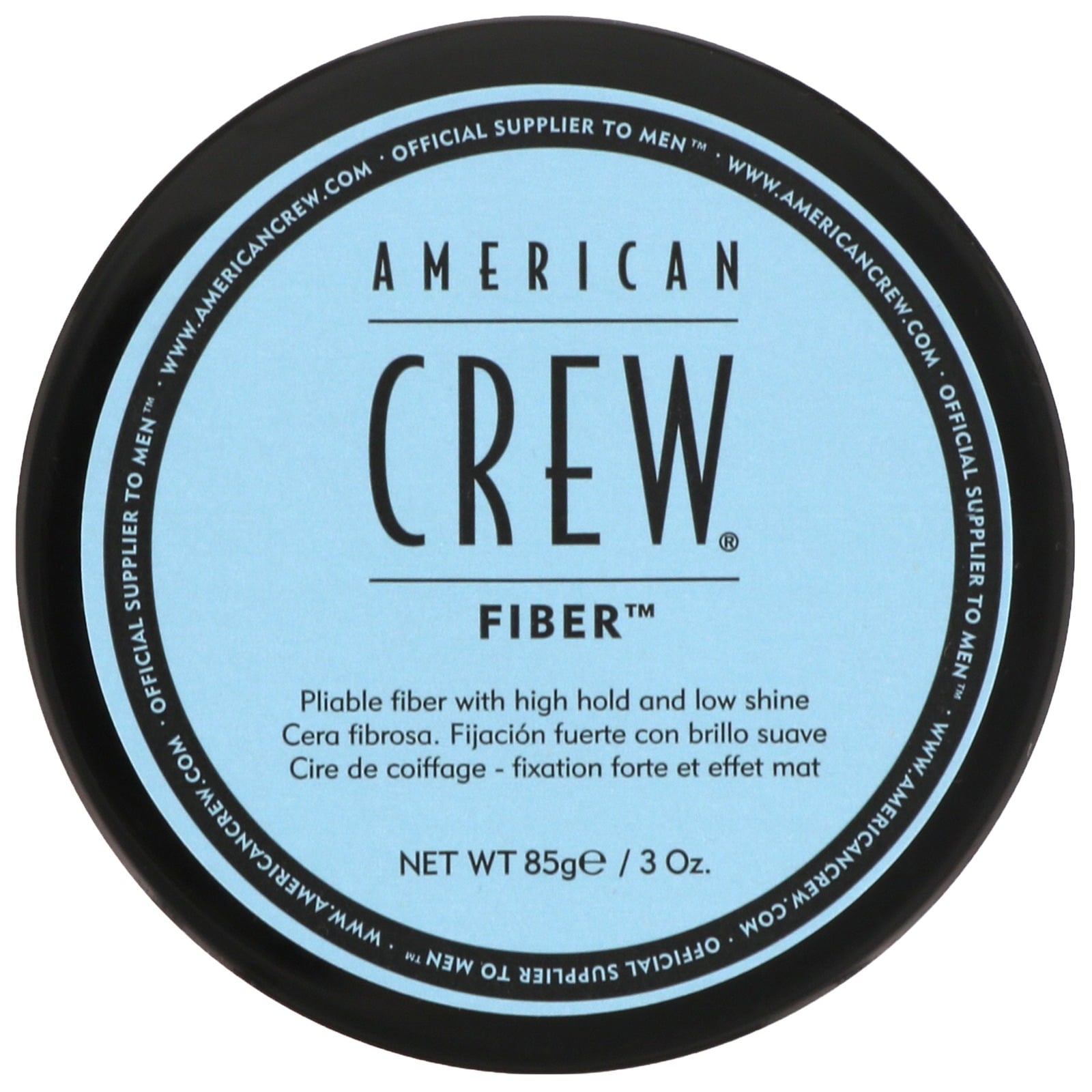 CERA AMERICAN CREW 85G FIBER FIBRA FIJACIÓN FUERTE Y ACABADO MATE MEN
