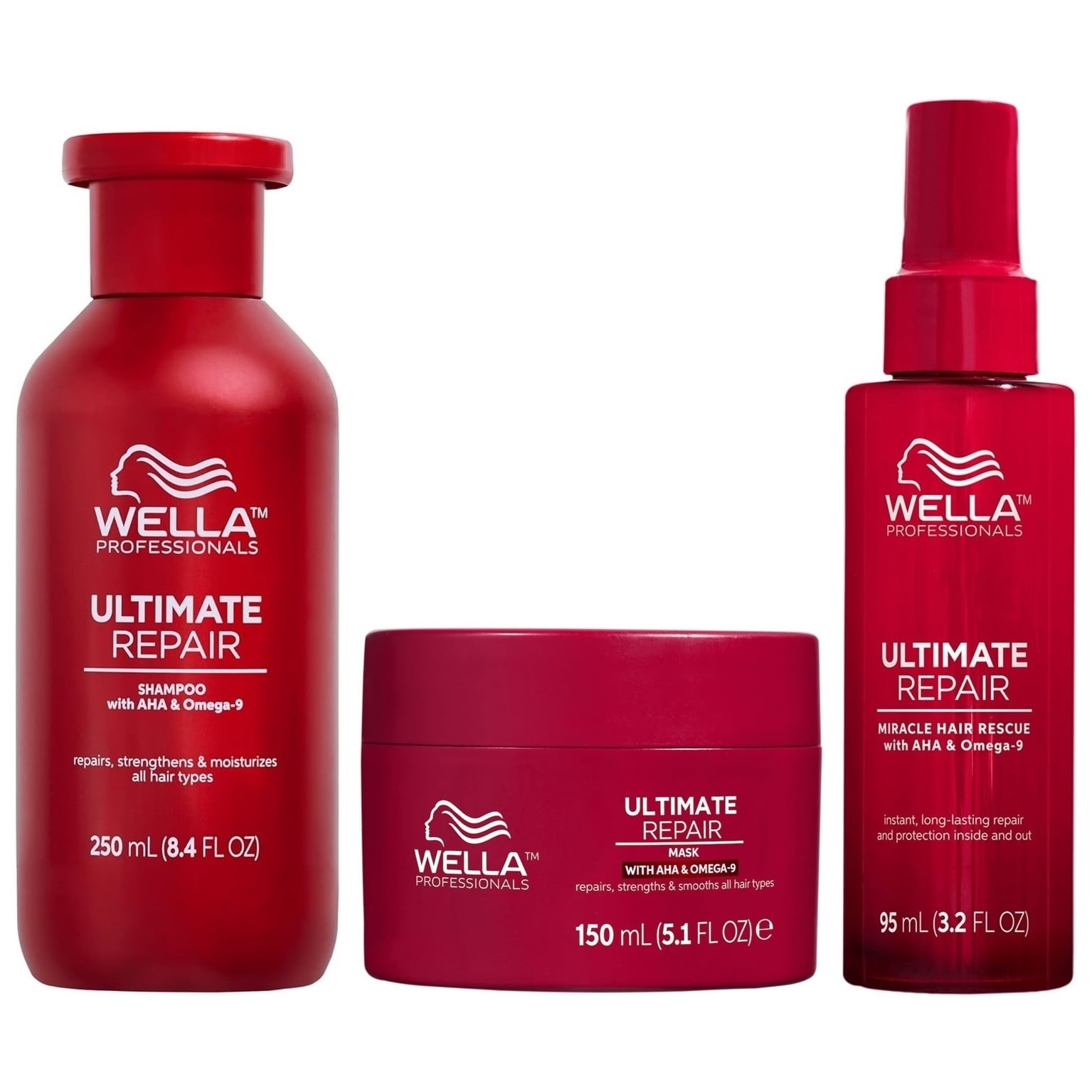 SHAMPOO 250ML + MASCARILLA + MIRACLE HAIR 95ML WELLA ULTIMATE REPAIR