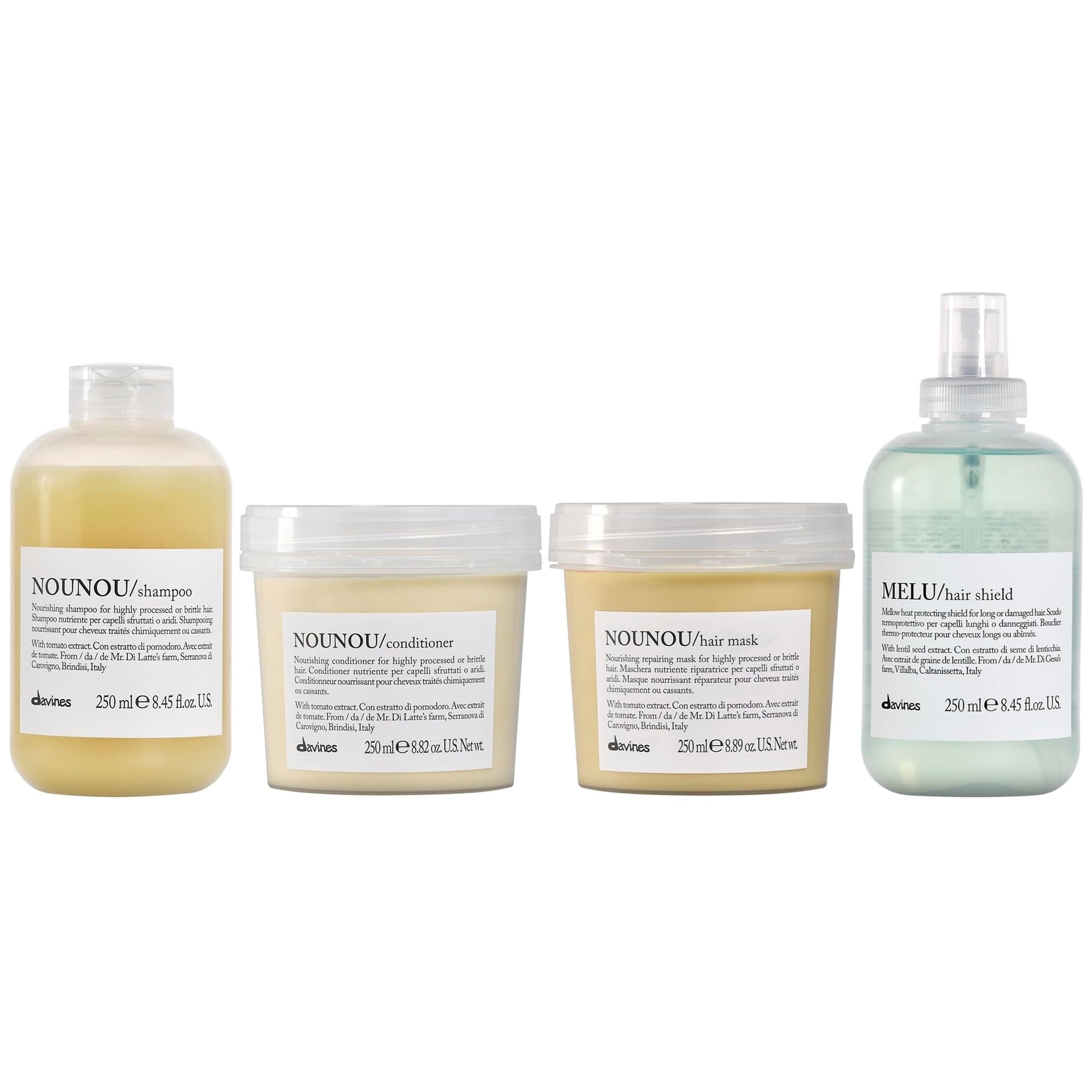 SHAMPOO NUTRITIVO + ACONDICIONADOR + MASCARILLA + SPRAY DAVINES NOUNOU
