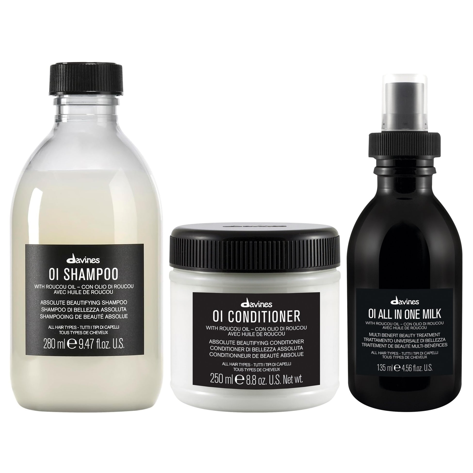 SHAMPOO ANTIOXIDANTE+ ACONDICIONADOR+ ALL IN ONE MILK 135ML DAVINES OI