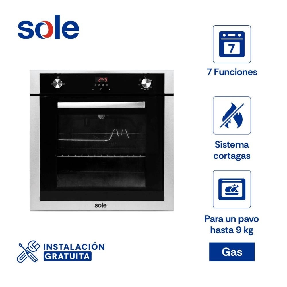 HORNO EMPOTRABLE SOLE PREMIUM GLP 70L