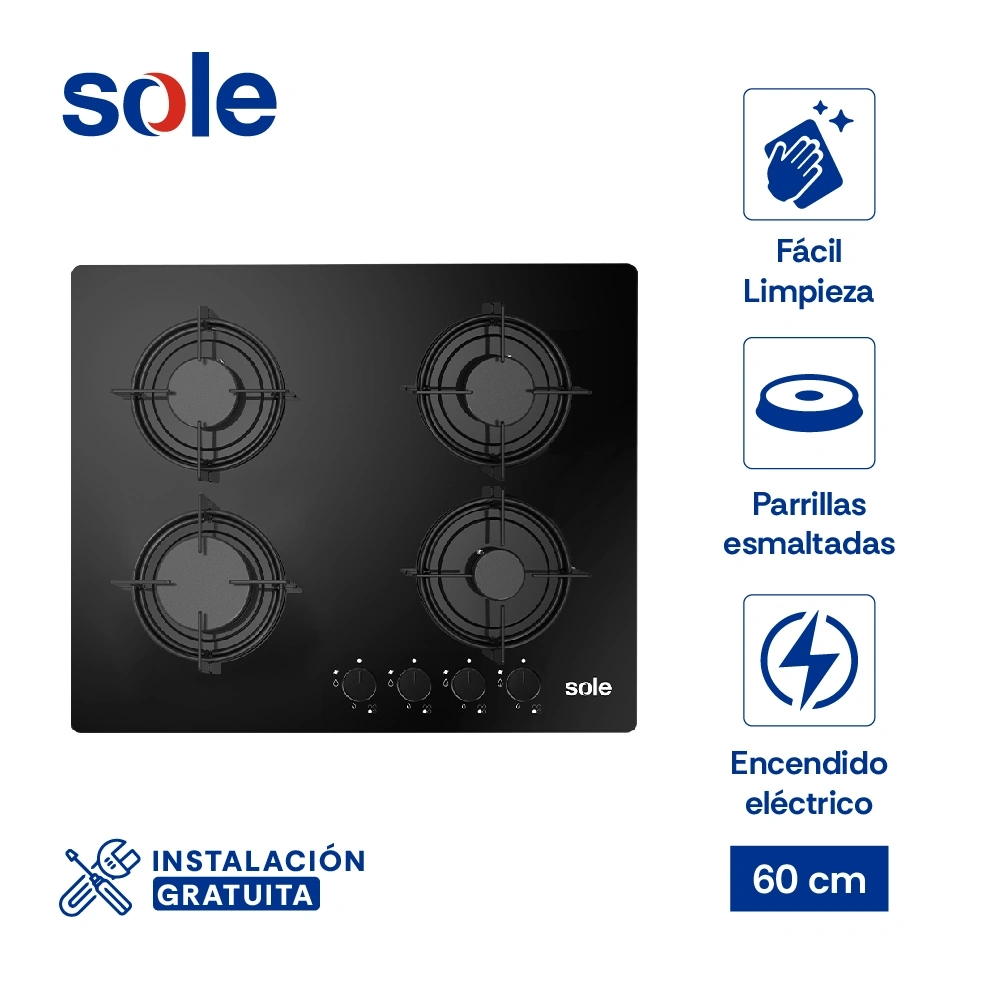 COCINA A GAS SOLE 4 QUEMADORES SOLCO049