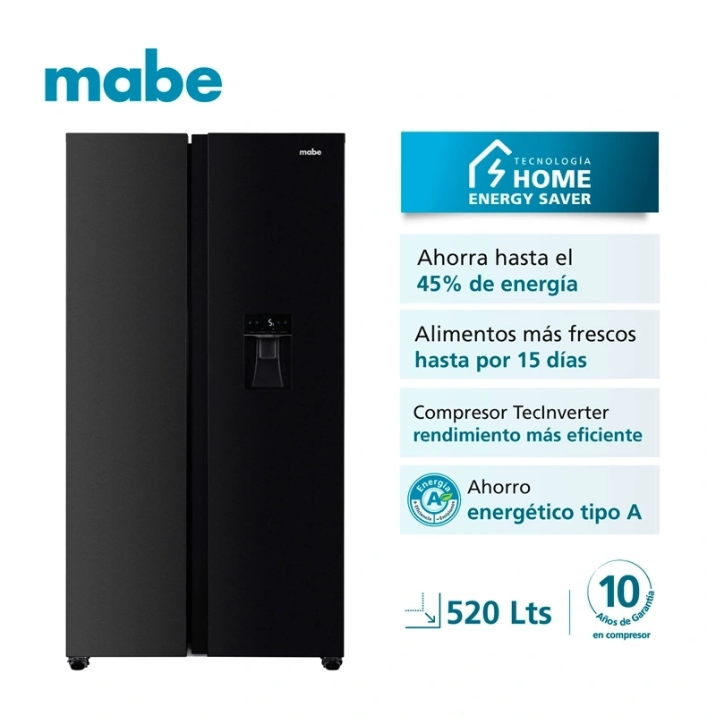REFRIGERADORA MABE SIDE BY SIDE NO FROST MSD565QMLSP0 520L