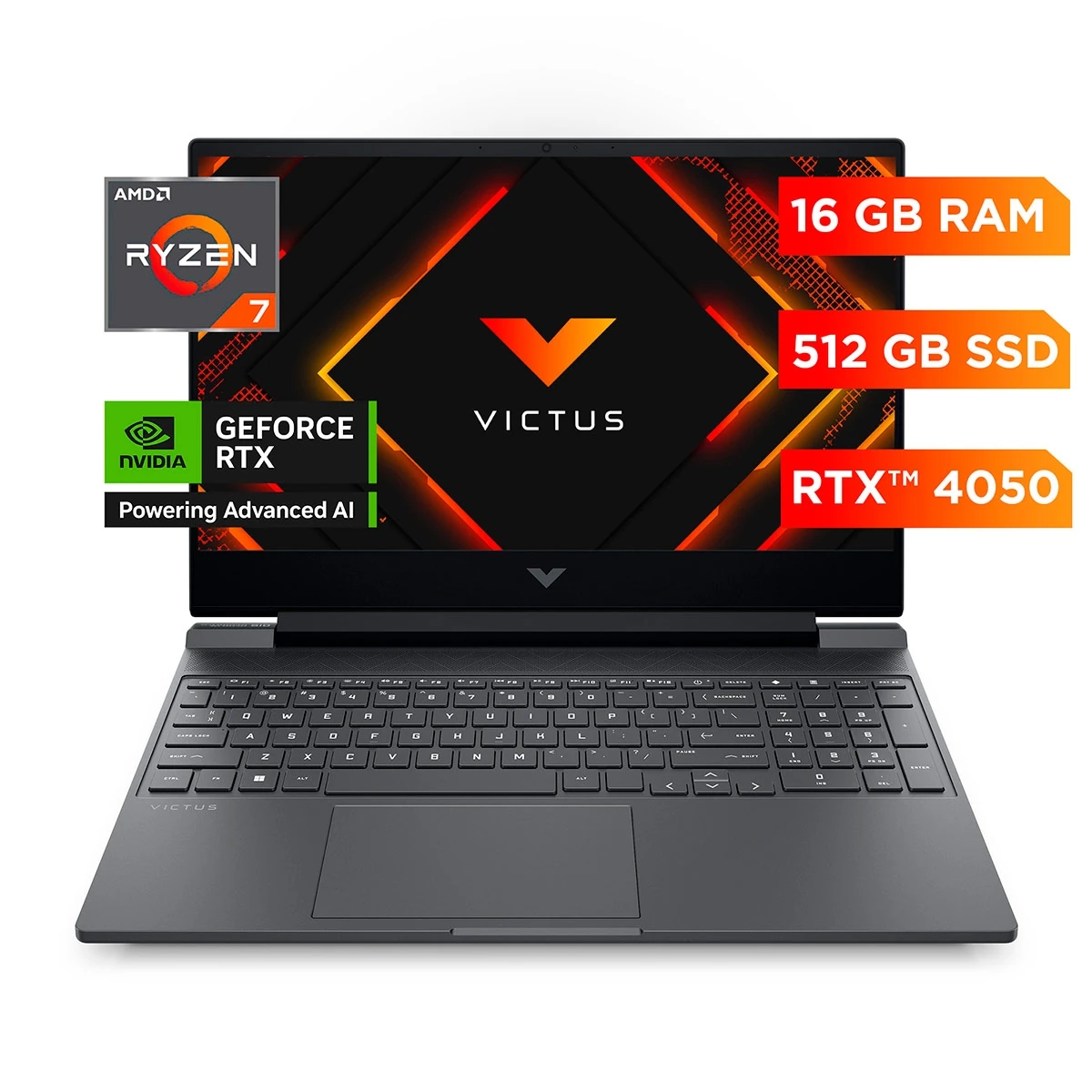 LAPTOP HP GAMING VICTUS 15-FB3021LA AMD RYZEN 7 16GB RAM 512GB SSD 15.6” RTX 4050