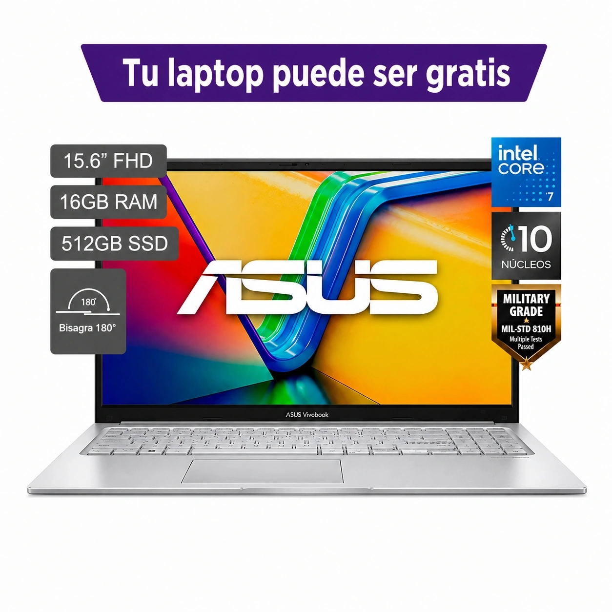 LAPTOP ASUS VIVOBOOK 15 X1504VA-BQ4587W INTEL CORE 7 150U 16GB 512SSD 15.6" FHD