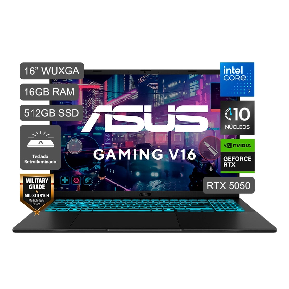 LAPTOP ASUS GAMER V16 V3607VH-TK132W INTEL CORE 7 16GB RAM 512GB SSD RTX 5050 16”