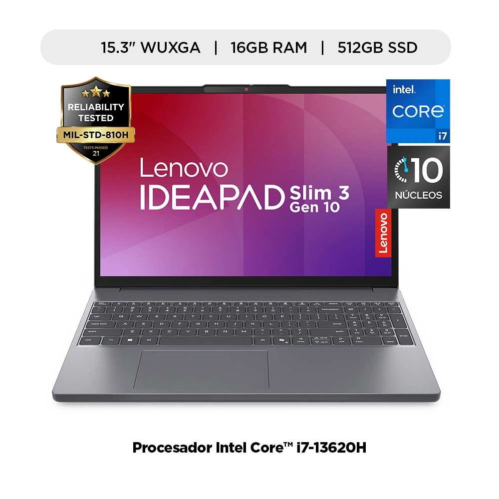 LAPTOP LENOVO IDEAPAD SLIM 3I INTEL CORE I7-13620H 16 GB 512GBSSD 15.3"