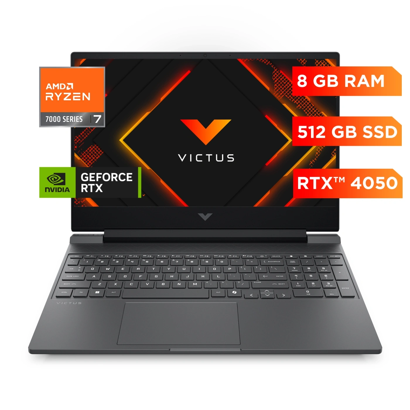 LAPTOP HP GAMING VICTUS 15-FB3049LA AMD RYZEN 7 8GB RAM 512GB SSD 15.6”