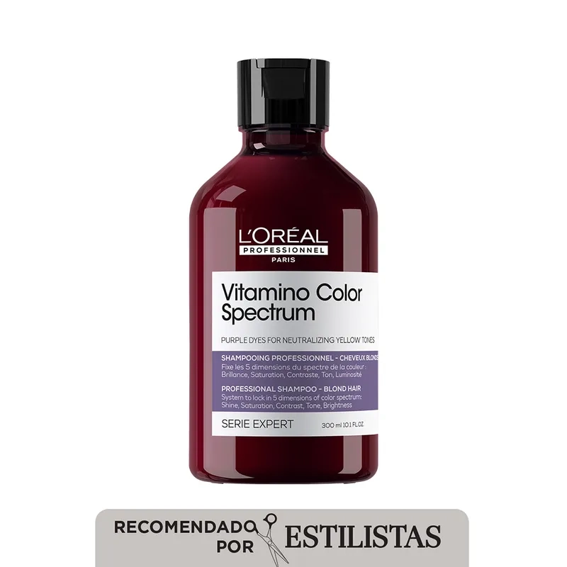 SHAMPOO LOREAL PROFESSIONNEL VITAMINO COLOR SPECTRUM MORADO PARA CABELLO RUBIO 300ML