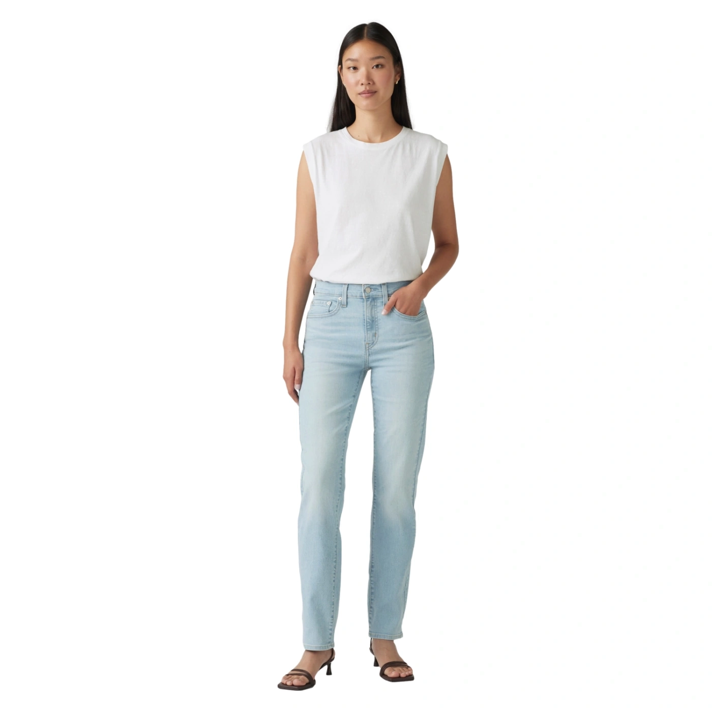 JEAN RECTO MUJER LEVI'S 724 HIGH RISE STRAIGHT ETERNAL INDIGO LIGHT