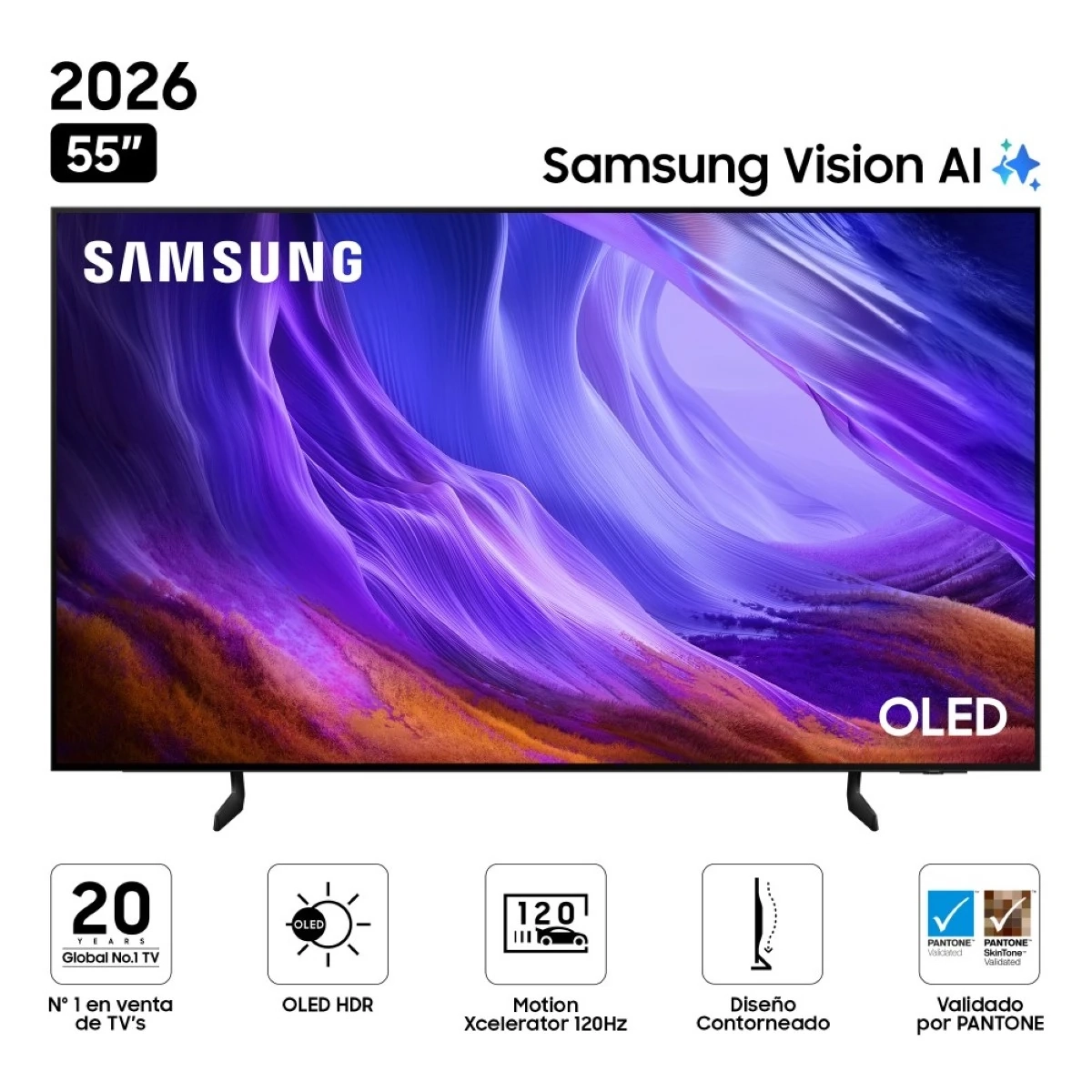 TELEVISOR SAMSUNG 55" OLED VISION AI QN55S85HAEXPE SMART TV 2026