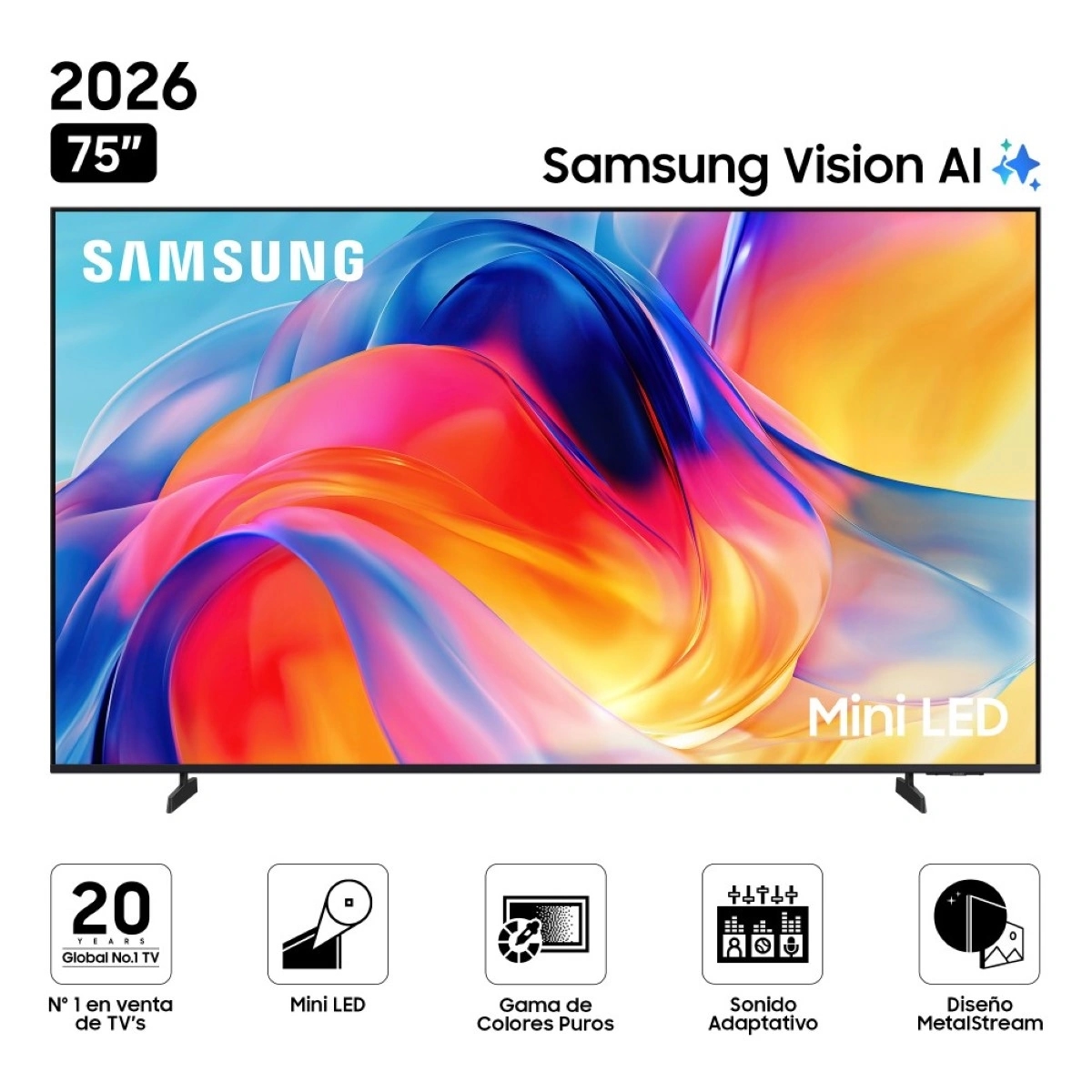 TELEVISOR SMART TV SAMSUNG 4K ACTIVE HDR 75” UN75M70HAGXPE