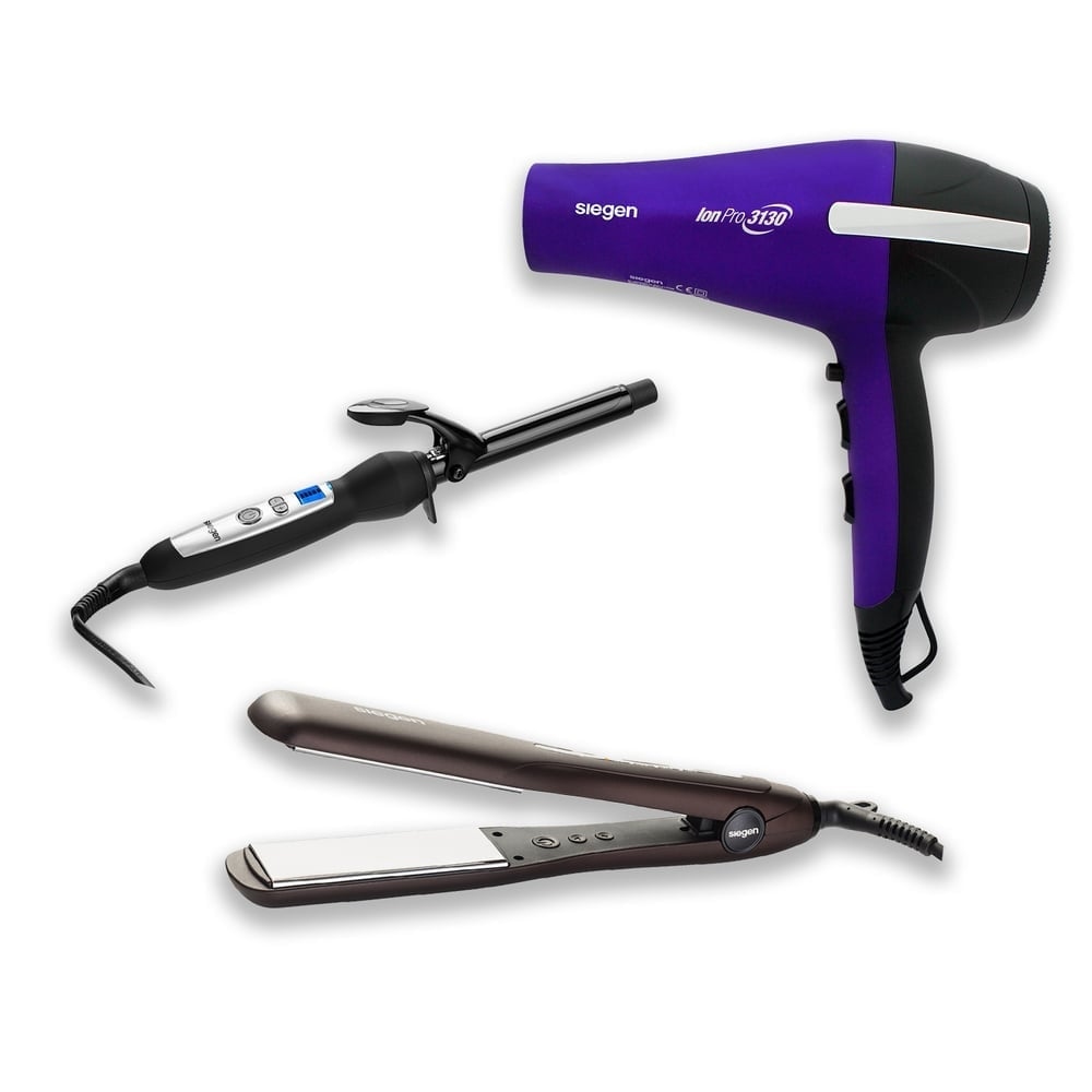 COMBO SECADORA SIEGEN 2200W SG 3130M + ALISADOR SG 4751 + ONDULADOR SG 2502