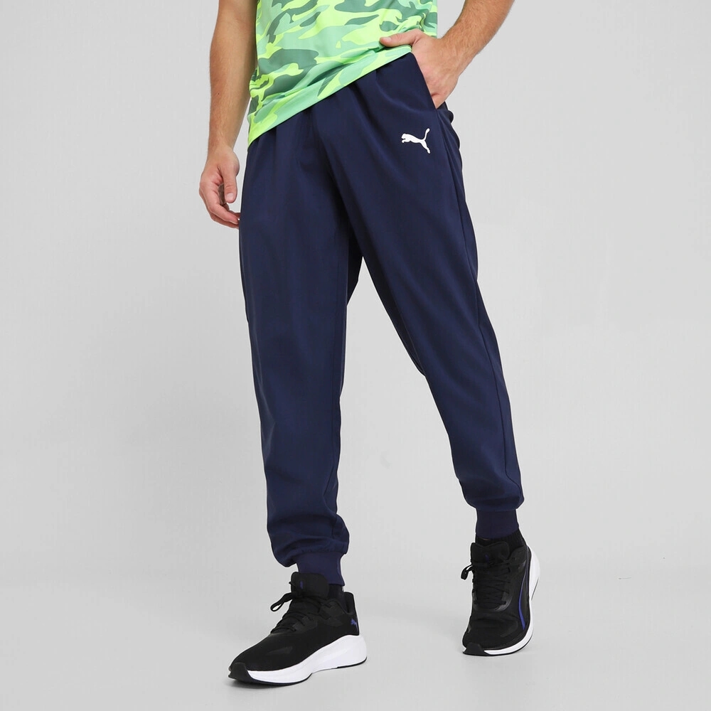 PANTALÓN BUZO ALGODÓN HOMBRE PUMA AZUL TRAIN ESS PANTS