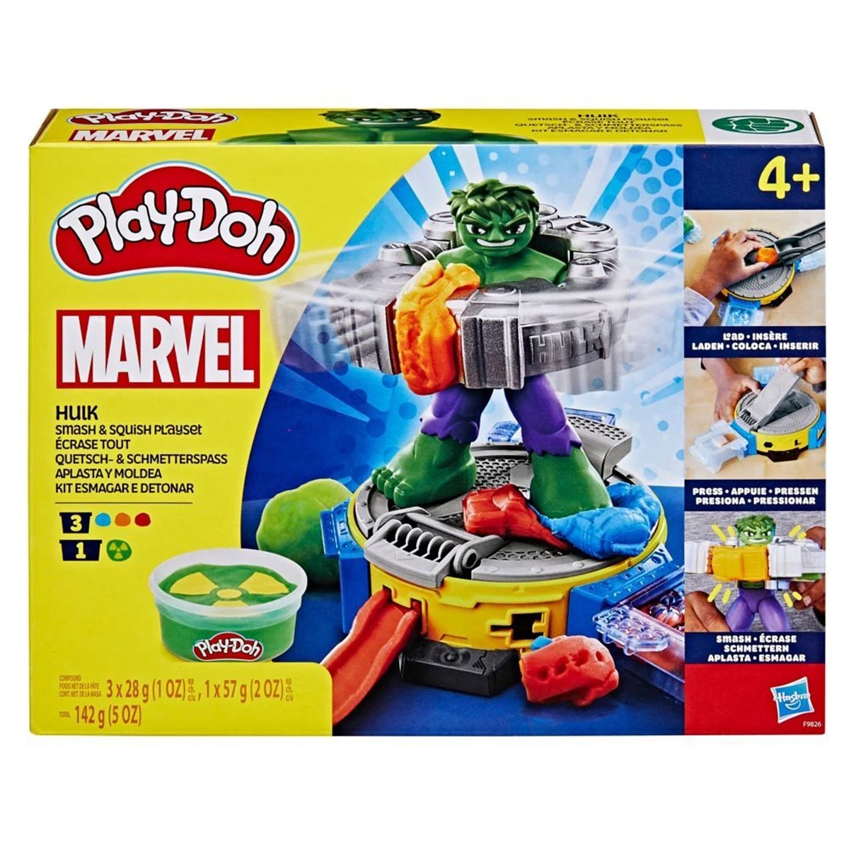 MASAS Y PLASTILINAS PLAY DOH MARVEL HULK APLASTA Y MOLDEA
