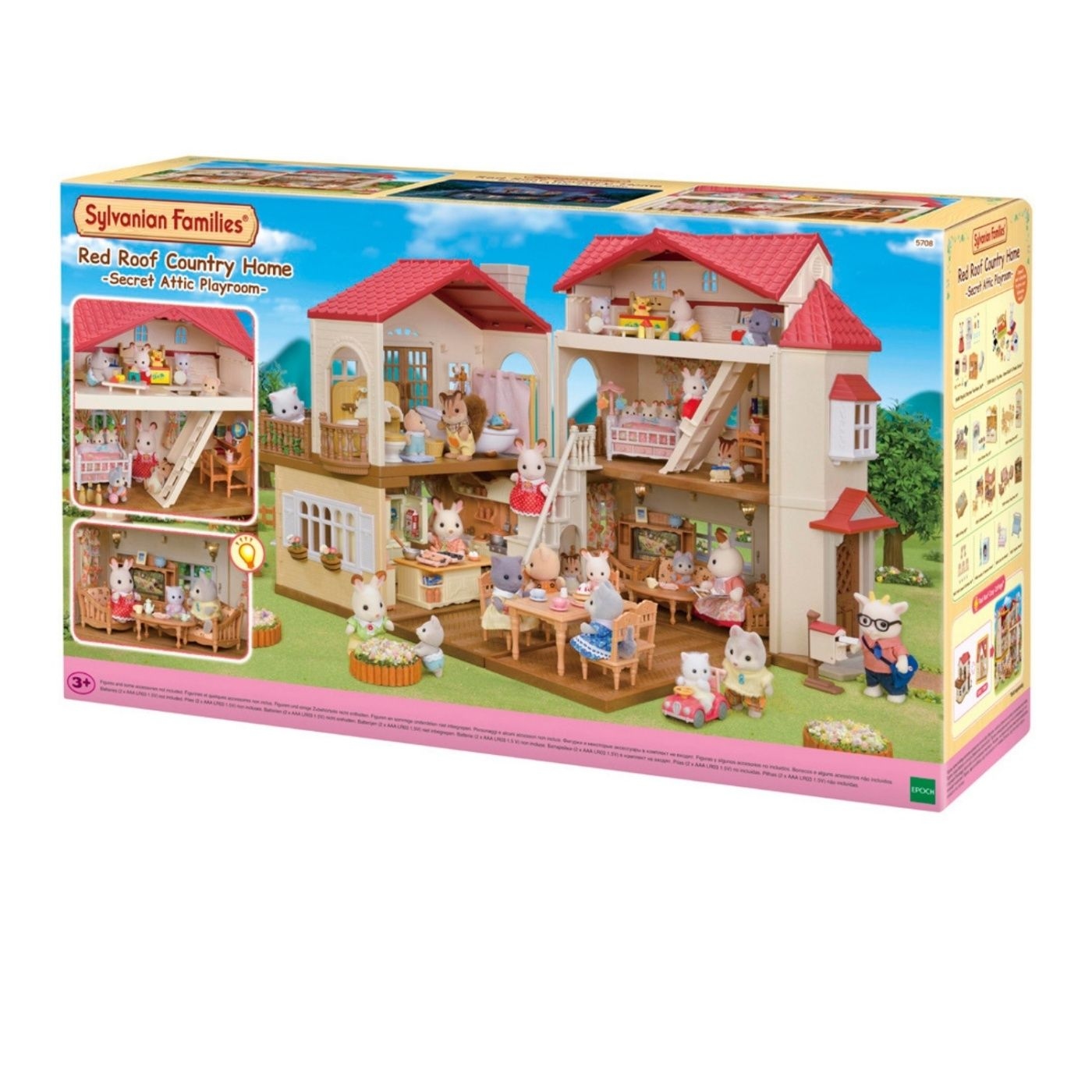 FIGURA COLECCIONABLE SYLVANIAN FAMILIES CASA DE CAMPO CON LUCES Y ATICO SECRETO