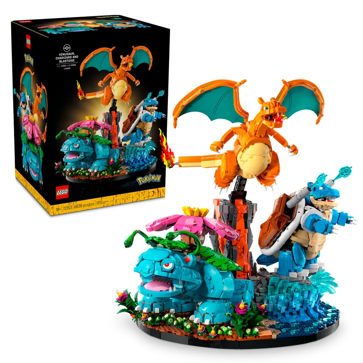 BLOQUES CONSTRUCCIÓN LEGO 72153 VENUSAUR CHARIZARD Y BLASTOISE