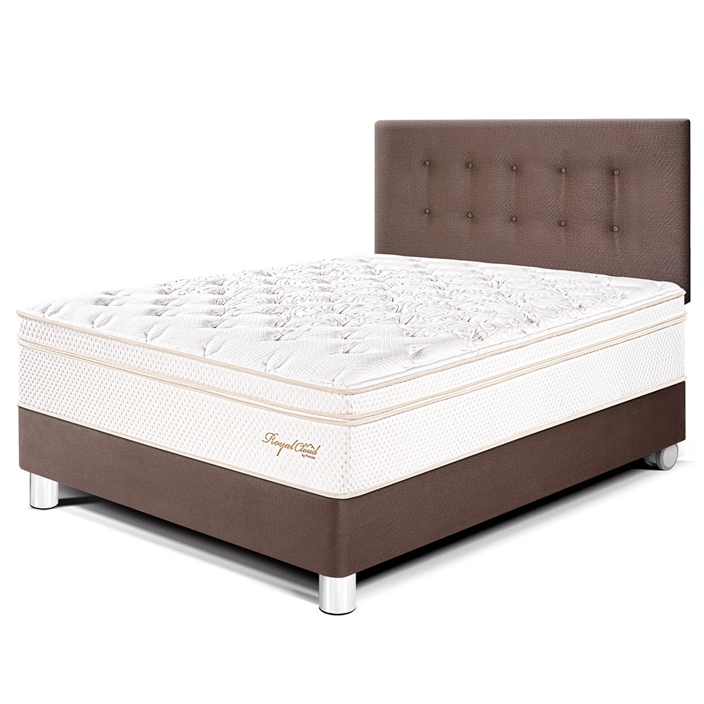 DORMITORIO PARAÍSO ROYAL CLOUD 2 PLAZAS CHOCOLATE + ALMOHADAS VISCOELÁSTICAS