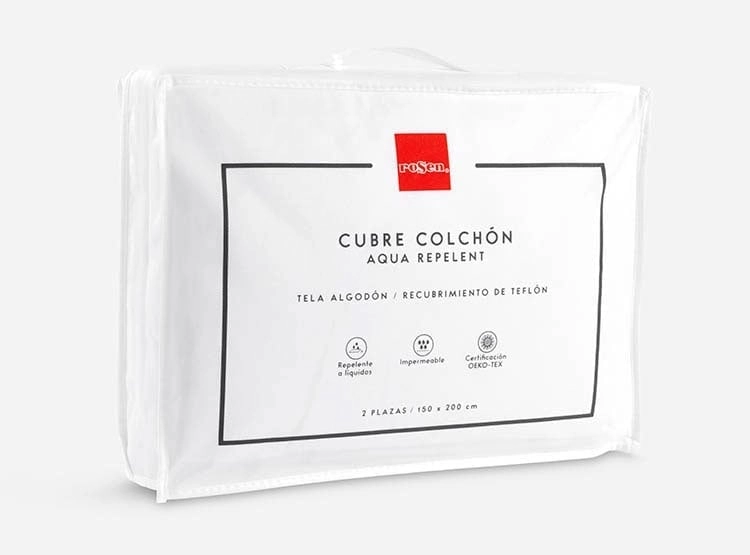 PROTECTOR DE COLCHÓN ROSEN 2 PLAZAS ALGODÓN AQUA REPELENT