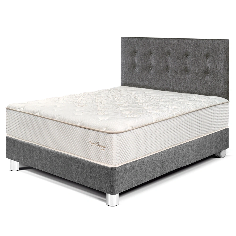 DORMITORIO PARAÍSO ROYAL CROWN 2 PLAZAS GRIS + 2 ALMOHADAS VISCOELÁSTICAS