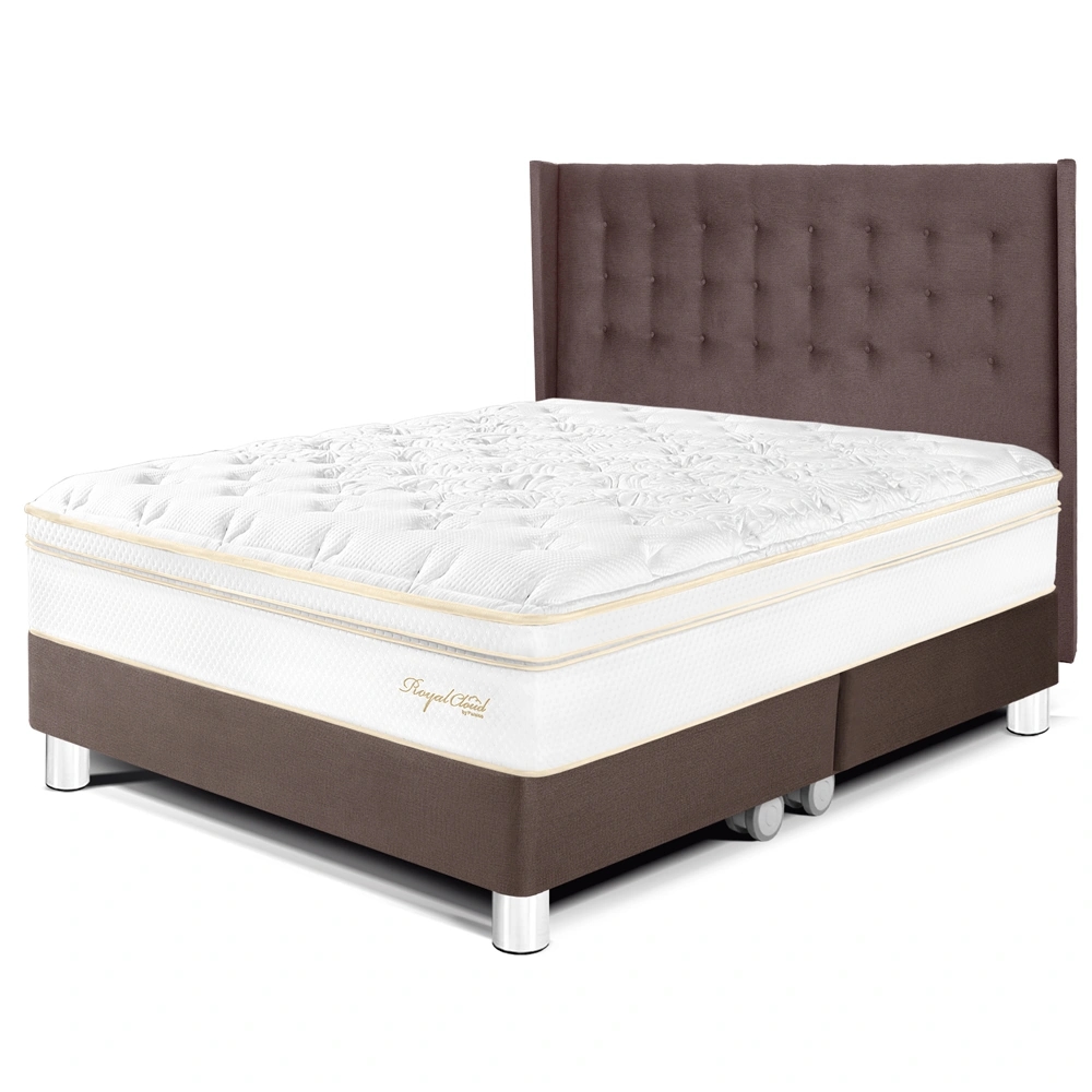 DORMITORIO PARAÍSO ROYAL CLOUD KING + CABECERA GOLD CHOCOLATE + 2 ALMOHADAS VISCOELÁSTICAS