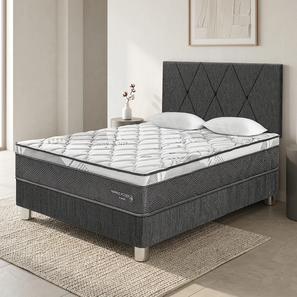 DORMITORIO AMERICANO PARAÍSO POCKET STAR 2 PLAZAS + CABECERA LOFT CHARCOAL
