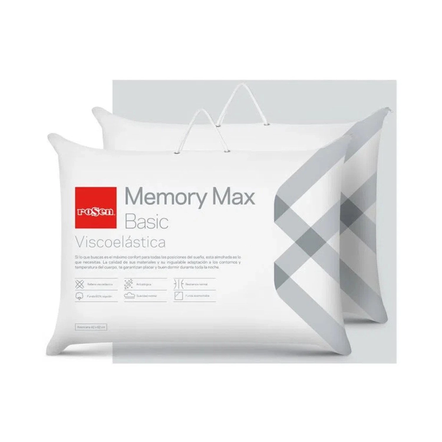 SET ALMOHADA ROSEN MEMORY MAX 62X42 CM BLANCO