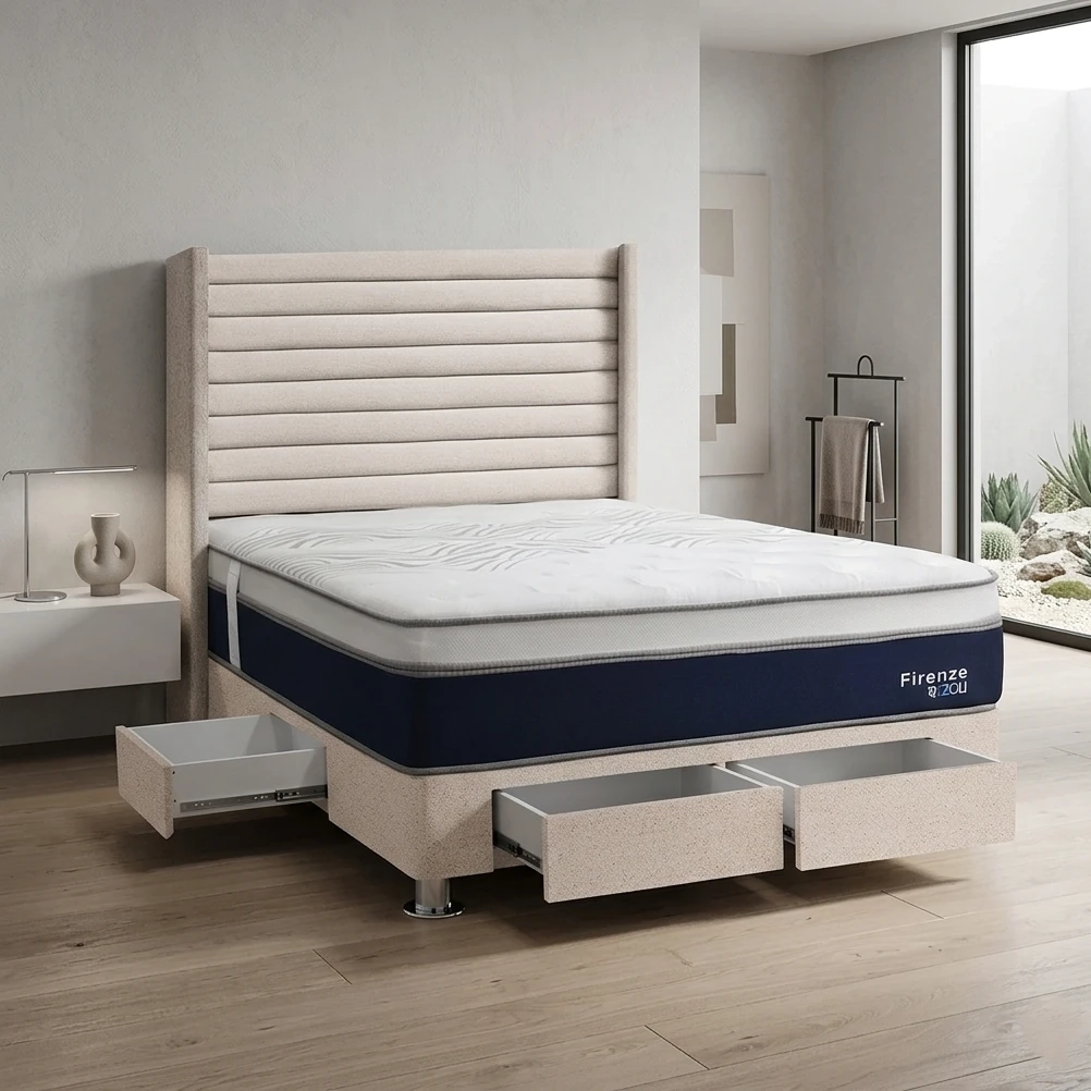 DORMITORIO RIZZOLI FIRENZE 2 PLAZAS CON CAJONES BEIGE