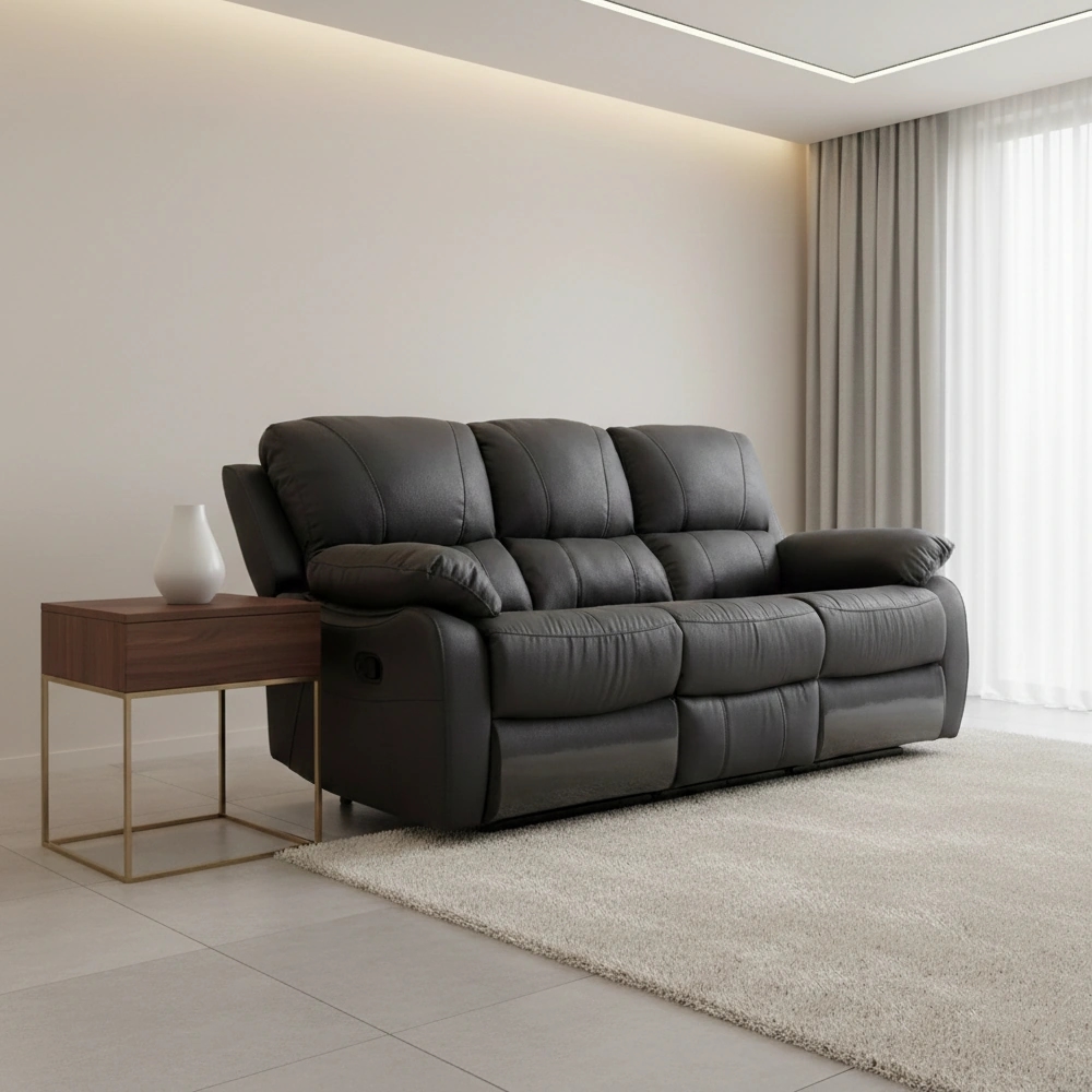 SOFÁ RECLINABLE ROSEN ORSON 3 CUERPOS GRIS STONE
