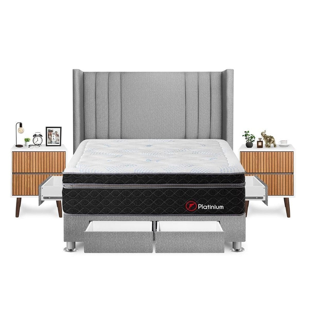 DORMITORIO FORLI PLATINIUM KING + VELADORES