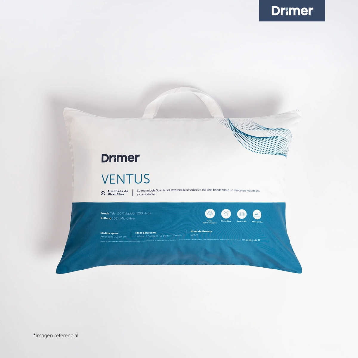 ALMOHADA DRIMER VENTUS FIRM 70X50 CM