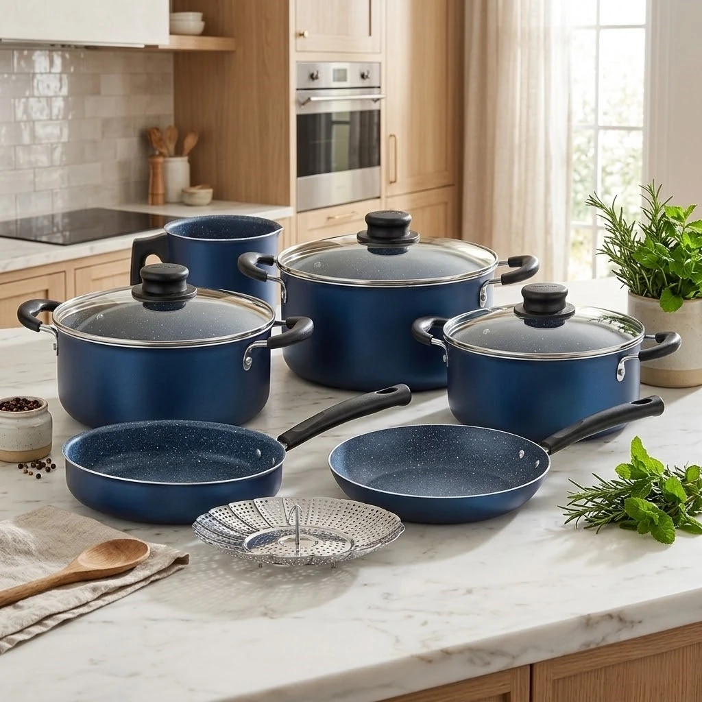 SET DE OLLAS TRAMONTINA 10 PIEZAS AZUL
